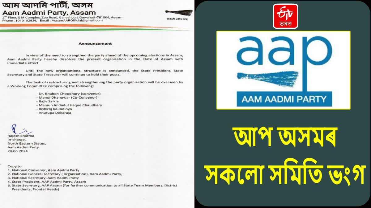 AAP Assam Committees Dissolve