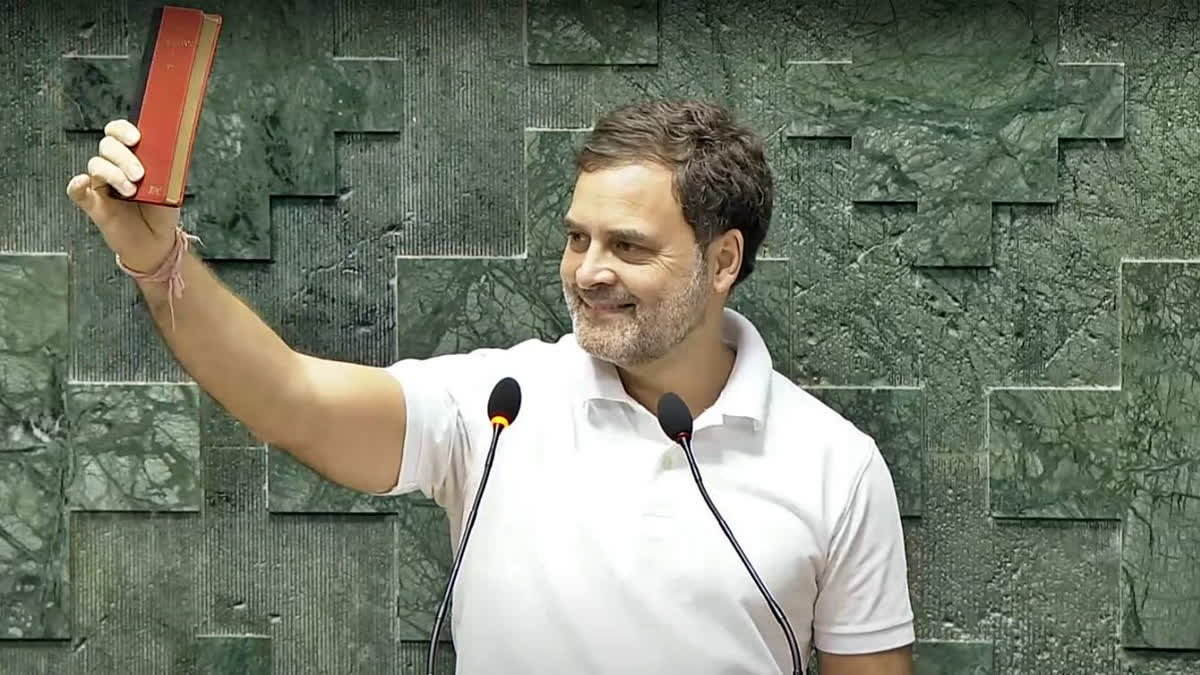 Congress leader Rahul Gandhi Takes Oath As Lok Sabha MP With Copy Of Constitution In Hand