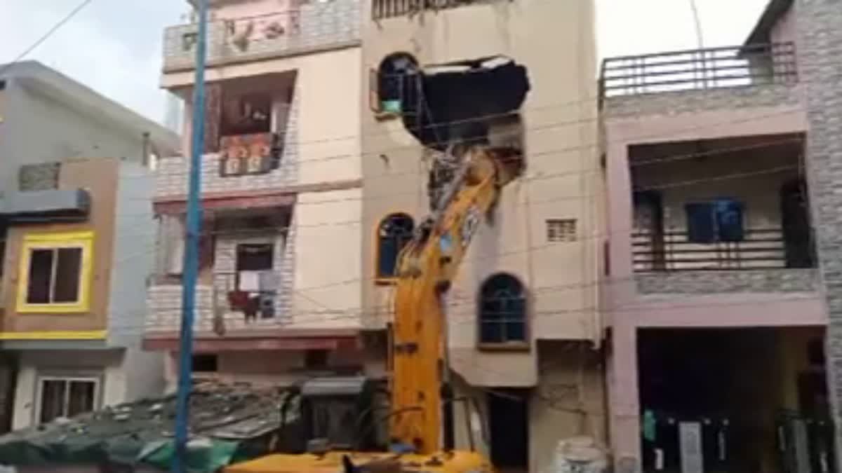 Indore Bulldozer action on house of two accused