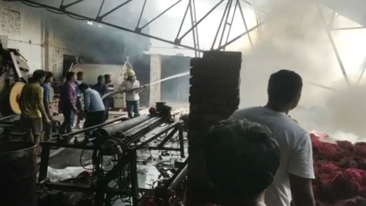 Fire in Panipat Surya Woolen Mill