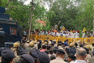 AAPs demonstration against BJP against the Manipur video case