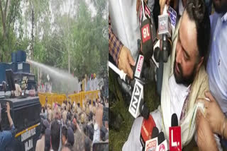 Use of water cannon on AAP leaders who are going to besiege the BJP office in Chandigarh