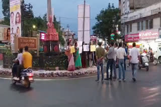 women protest against manipur violence in Jabalpur