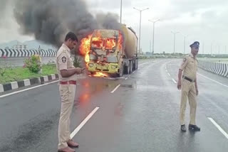 Fire in Concrit Mixer Lorry