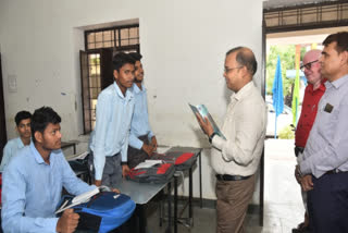 Bhilwara collector Ashish Modi inspects school, teach lessons of Hindi and English