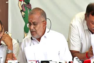 MLA GT Deve Gowda spoke at the press conference.