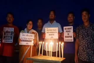 Aam Aadmi Party candle march in Majuli over Manipur incident