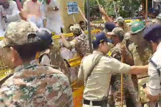 Demonstration of panchayat members in Bhopal