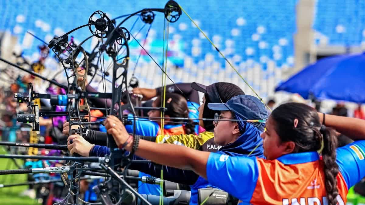 INDIA WOMENS ARCHERY TEAM  പാരീസ് ഒളിമ്പിക്സ്  അങ്കിതാ ഭഗത്  വനിതാ വിഭാഗം അമ്പെയ്ത്ത്