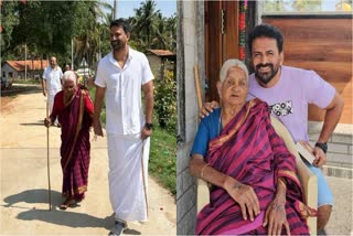 Dhananjay with Grandmother mallamma