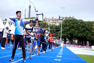 India men's archery team featuring Bommadevara Dhiraj, Rai Tarundeep and Jadhav Praveen Ramesh on July 25, Thursday secured a direct entry in the quarterfinals through the ranking round of the upcoming Paris Olympics 2024 archery team event.