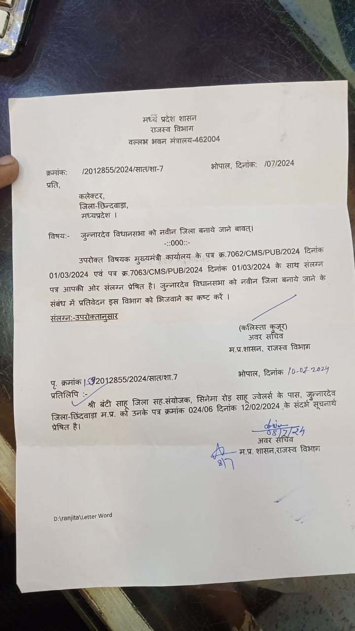 Letter to make Junnardev district goes viral