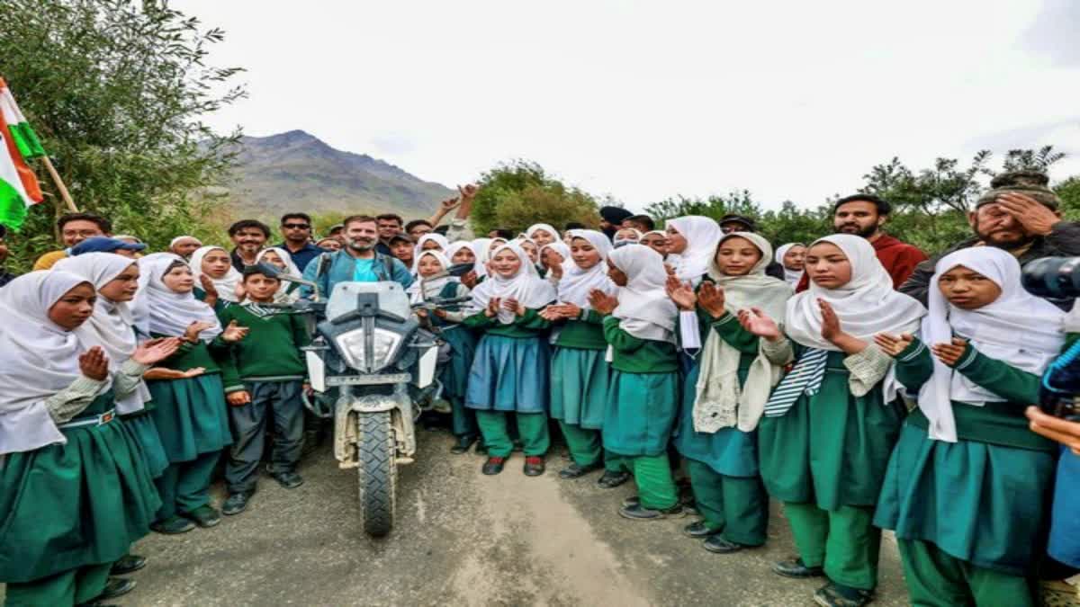 Rahul Gandhi holds interaction with people in Kargil