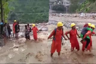 NDRF rescued 51 stranded people from cloud burst