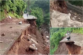 Road washed away due to rain in Upper Tapovan