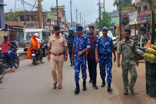 Rapid Action Force conducts flag march in sensitive area regarding Dumri byelection