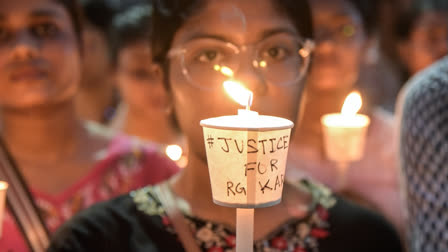 Visuals from a protest march against the rape and murder of a junior doctor in Kolkata.