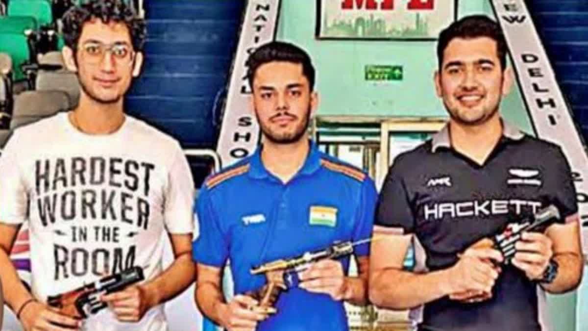 Aishwary Pratap Singh Tomar wins bronze  bronze medal in individual men 10m air rifle  individual men 10m air rifle event at Asian Games  Asian Games 2023  ಕಂಚಿಗೆ ಮುತ್ತಿಕ್ಕಿದ ಐಶ್ವರ್ಯ್​ ತೋಮರ್​ ಶೂಟಿಂಗ್​ನಲ್ಲಿ ಮತ್ತೊಂದು ಪದಕ  ಏಷ್ಯನ್​ ಗೇಮ್ಸ್​ನ ಮೊದಲ ದಿನ  ಶೂಟಿಂಗ್​ ವಿಭಾಗದಲ್ಲಿ ಭಾರತಕ್ಕೆ ಮೊದಲ ಚಿನ್ನ  ಭಾರತದ ಬ್ಯಾಗ್​ನಲ್ಲಿ ಚಿನ್ನ ಸೇರಿ ಒಟ್ಟು ಎಂಟು ಪದಕ  19ನೇ ಏಷ್ಯನ್ ಗೇಮ್ಸ್‌  ಎರಡನೇ ದಿನದ ಆಟ  ಶೂಟಿಂಗ್‌ನಲ್ಲಿ 10 ಮೀಟರ್ ಏರ್ ರೈಫಲ್ ಟೀಮ್ ಈವೆಂಟ್‌