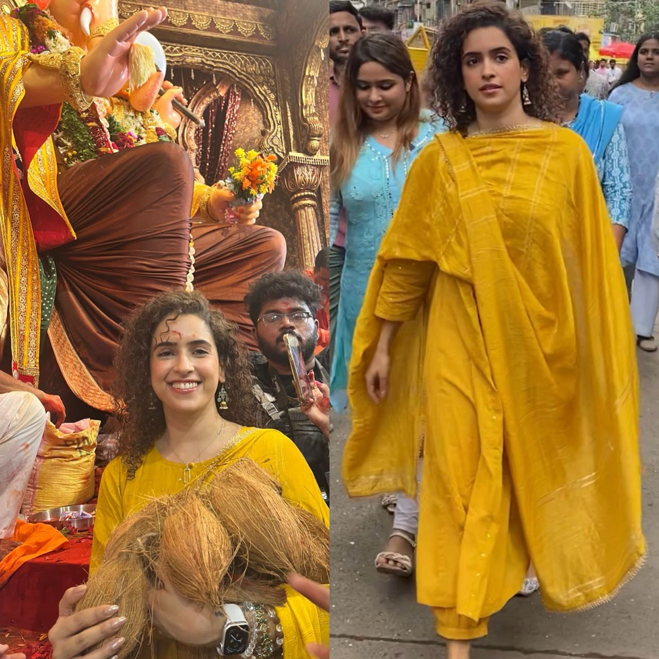 Sanya Malhotra Visits Lalbaugcha