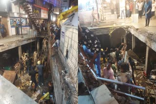 Slab over drain collapses more than 10 people injured, one death in Sarveshwar Chowk Rajkot