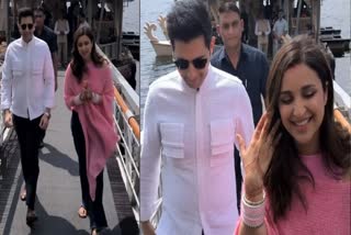 WATCH: Parineeti Chopra-Raghav Chadha make first public appearance post wedding