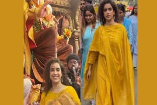 Sanya Malhotra Visits Lalbaugcha