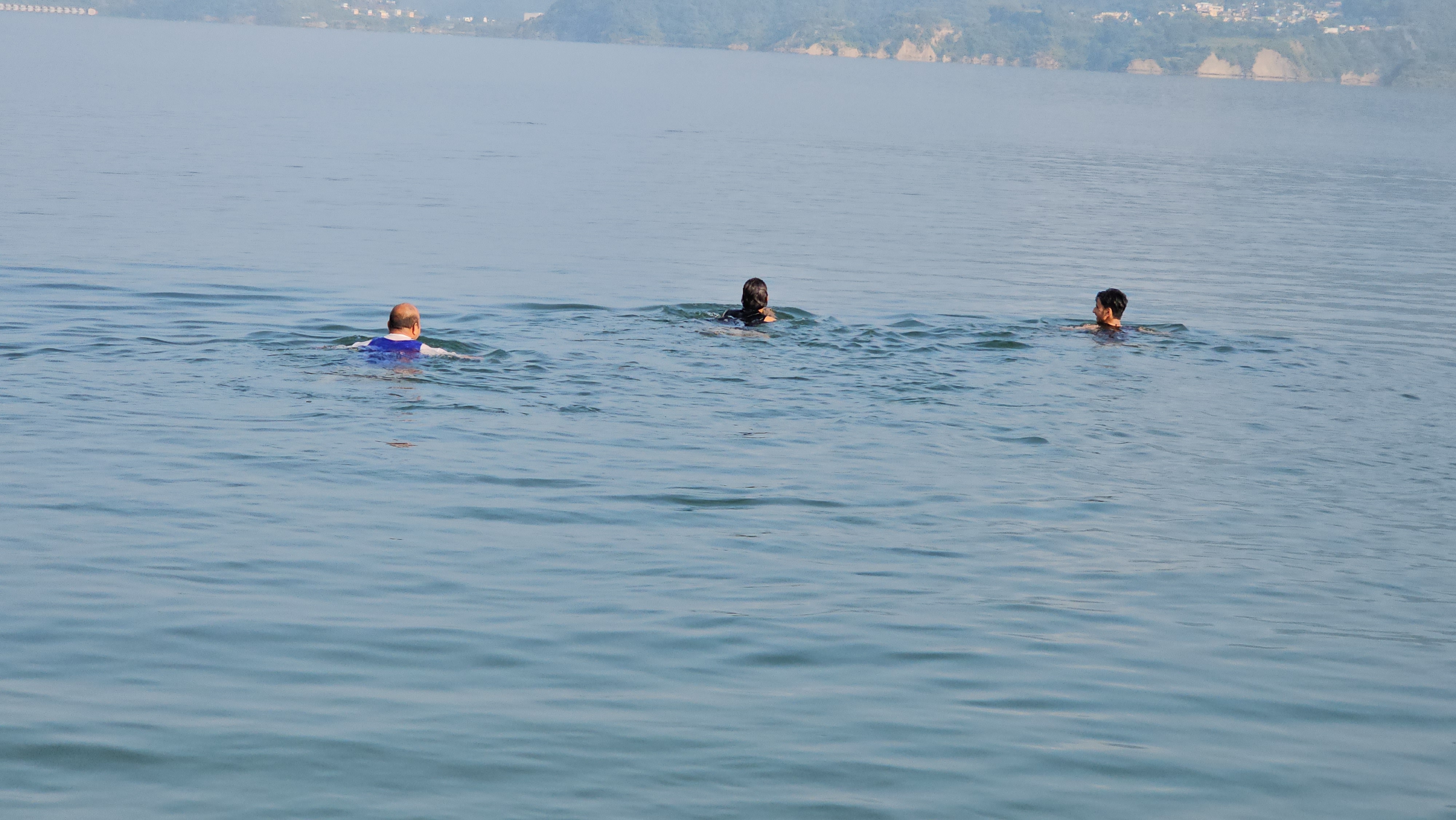 Swimming in tehri lake