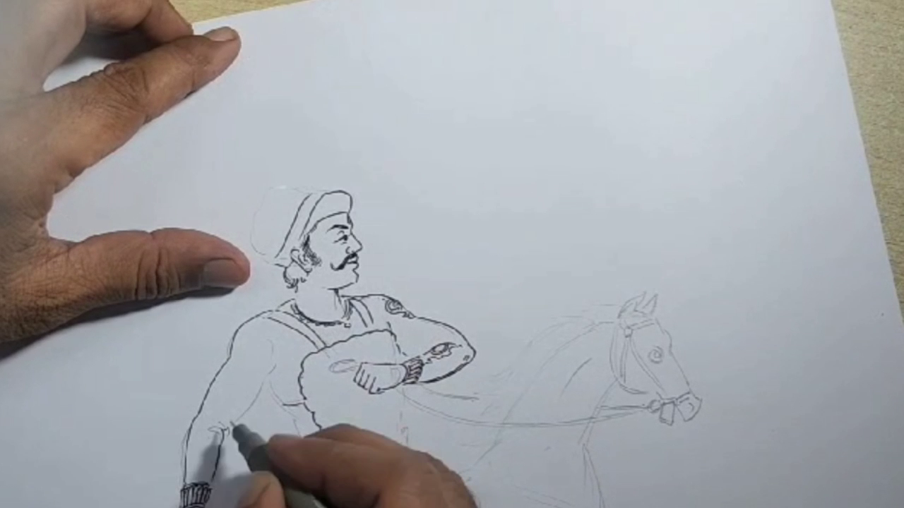 Brajraj Singh painting a picture...