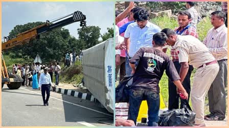 Bus Overturned in Rajsamand