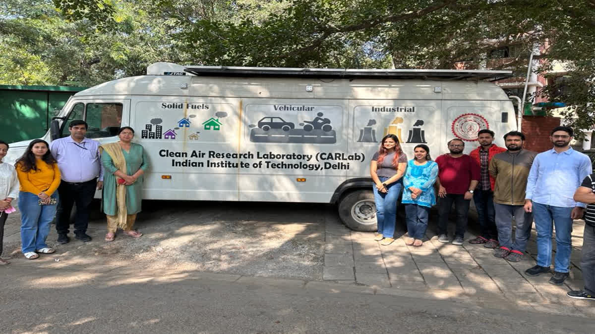 IIT Delhi students reached Chandigarh in a special van to measure straw pollution