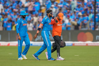 Team India vice-captain Hardik Pandya injured his left ankle while fielding on his own bowling during India’s match against Bangladesh at the Maharashtra Cricket Association Stadium, Pune.