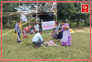Cleanliness drive at immersion ghat in Dhemaji