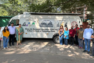 IIT Delhi students reached Chandigarh in a special van to measure straw pollution