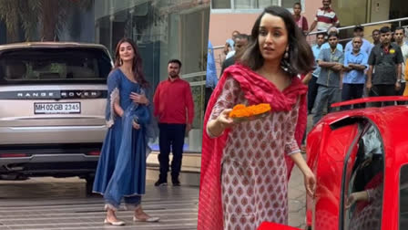 Dussehra 2023  pooja hegde new car  Shraddha Kapoor buys Lamborghini  Pooja Hegde buys Range Rover SV  Shraddha Kapoor  Pooja Hegde  Bollywood celebrities car collection  പൂജാ ഹെഗ്‌ഡെയും ശ്രദ്ധ കപൂറും  പൂജാ ഹെഗ്‌ഡെ  ശ്രദ്ധ കപൂർ  ശ്രദ്ധ കപൂറിന്‍റെ ലംബോർഗിനി ഹുറാകാൻ ടെക്‌നിക്ക  ശ്രദ്ധ കപൂറിന്‍റെ പുതിയ കാർ  പൂജ ഹെഗ്‌ഡെയുടെ പുതിയ കാർ  പൂജ ഹെഗ്‌ഡെയുടെ റേഞ്ച് റോവർ എസ്‌വി  ലംബോർഗിനി ഹുറാകാൻ ടെക്‌നിക്ക  റേഞ്ച് റോവർ എസ്‌വി  Pooja Hegde and Shraddha Kapoor