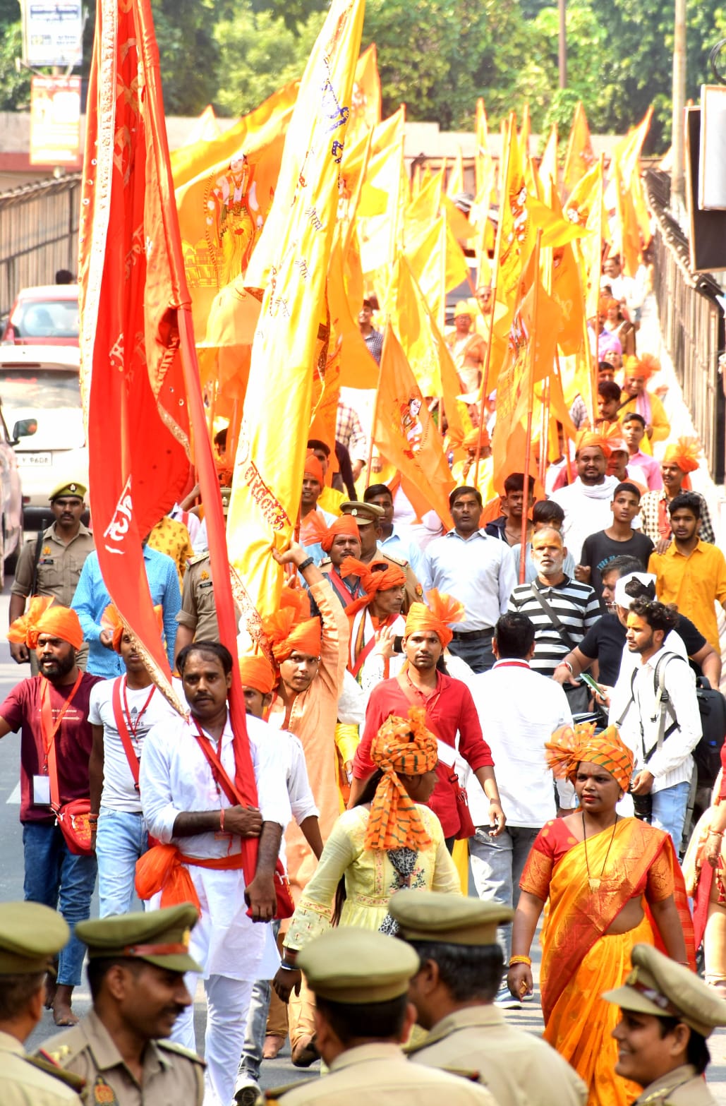 अयोध्या के लिए निकाली गई शुभकामना पद यात्रा.