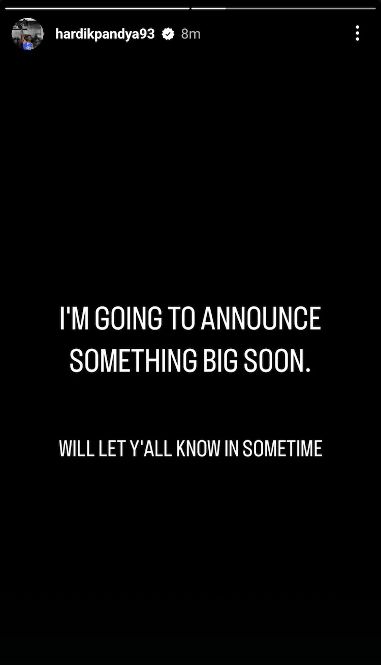 Ahead of the IPL mega auction, Hardik Pandya left his fans guessing through his Instagram post on Friday, October 25, 2024.
