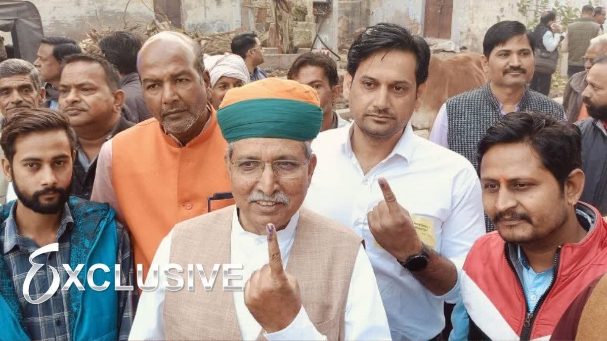 Union Minister Arjun ram Meghwal cast his vote