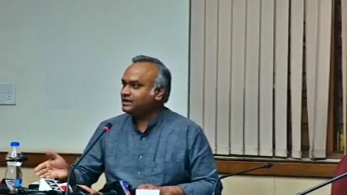 Minister Priyank Kharge spoke at a press conference.