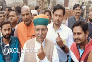 Union Minister Arjun ram Meghwal cast his vote