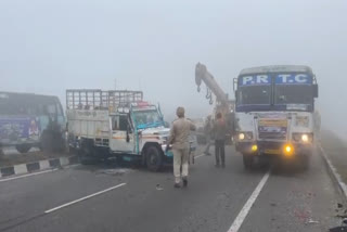 Big road accident in Beas, 10 vehicles collided, many pedestrians injured