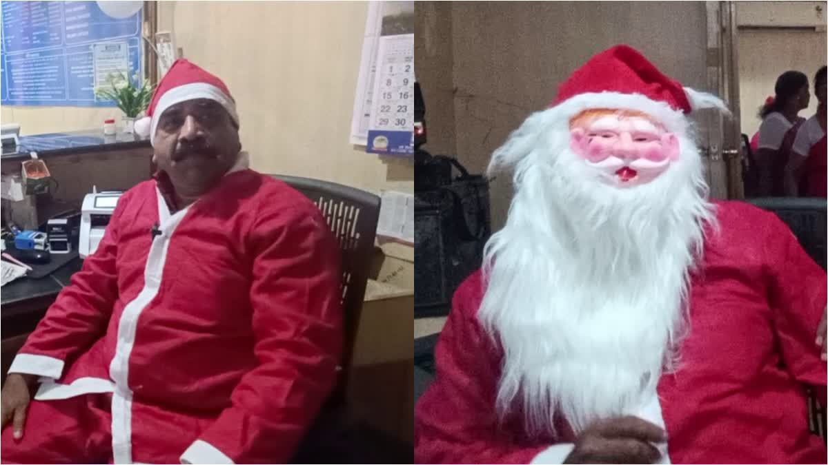 CHRISTMAS  CHRISTMAS CELEBRATION  CASHIER AS SANTA CLAUSE  CENTRAL BANK OF INDIA KOLLAM