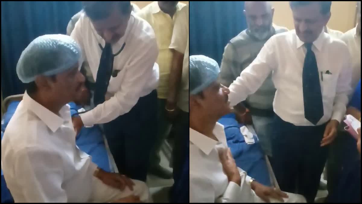 MP DR MANJUNATH RUSHED TO THE HOSPITAL AND EXAMINED MLA MUNIRATHNA