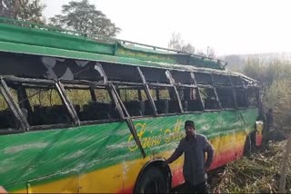 high speed bus overturned