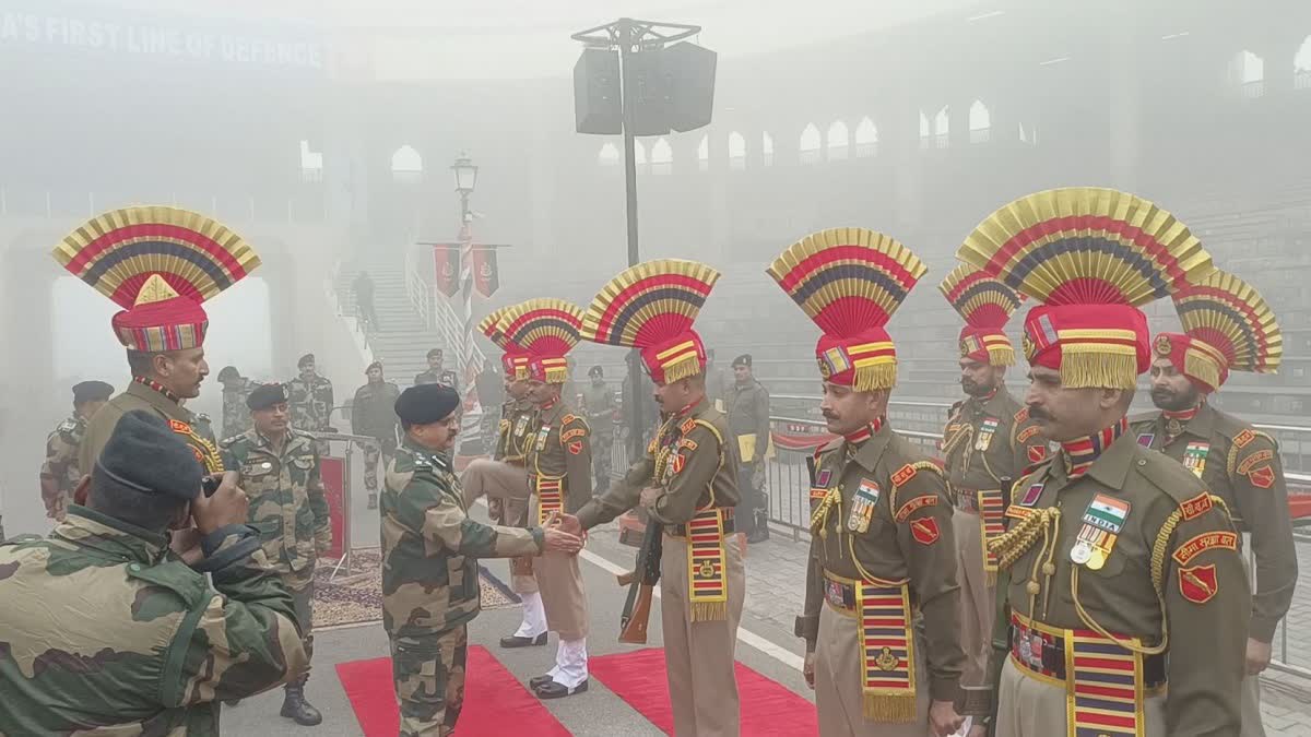 BSF at Attari Wagah border on the occasion of 75th Republic Day celebration