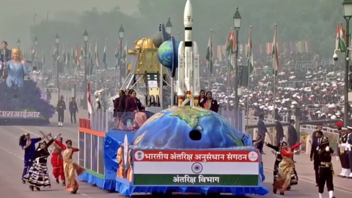 The Indian Space Research Organisation(ISRO) participated in the Republic Day parade on Friday after an immensely successful year marked by two historic feats, landing of the Chandrayaan-3 spacecraft near the south pole of the Moon and the Aditya L-1 mission.