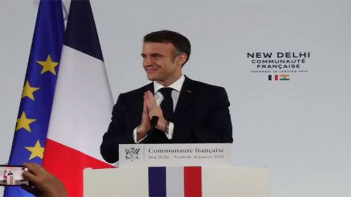 French President Emmanuel Macron, who was the chief guest for the 75th Republic Day in New Delhi, also addressed the French community at the Resident of France. Macron began his India visit from Jaipur and then arrived in New Delhi.