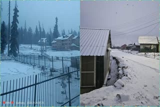 First snowfall of the year at tourist spots in Budgam district
