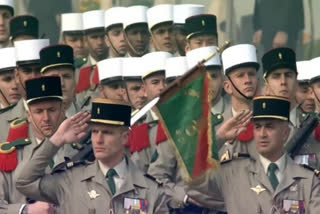 A 95-member marching contingent and a 33-member band contingent from France participated in the 75th Republic Day Parade in New Delhi.