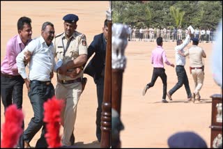 a man entered manekshaw parade ground during republic day parade