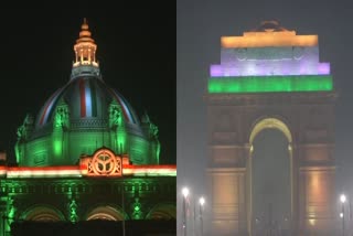 Historical monuments of country illuminated